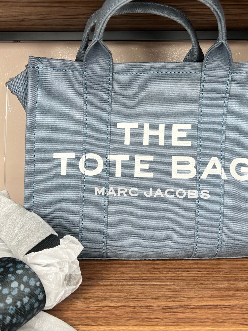 Marc Jacobs Canvas Tote Bag in Light Blue with White Logo